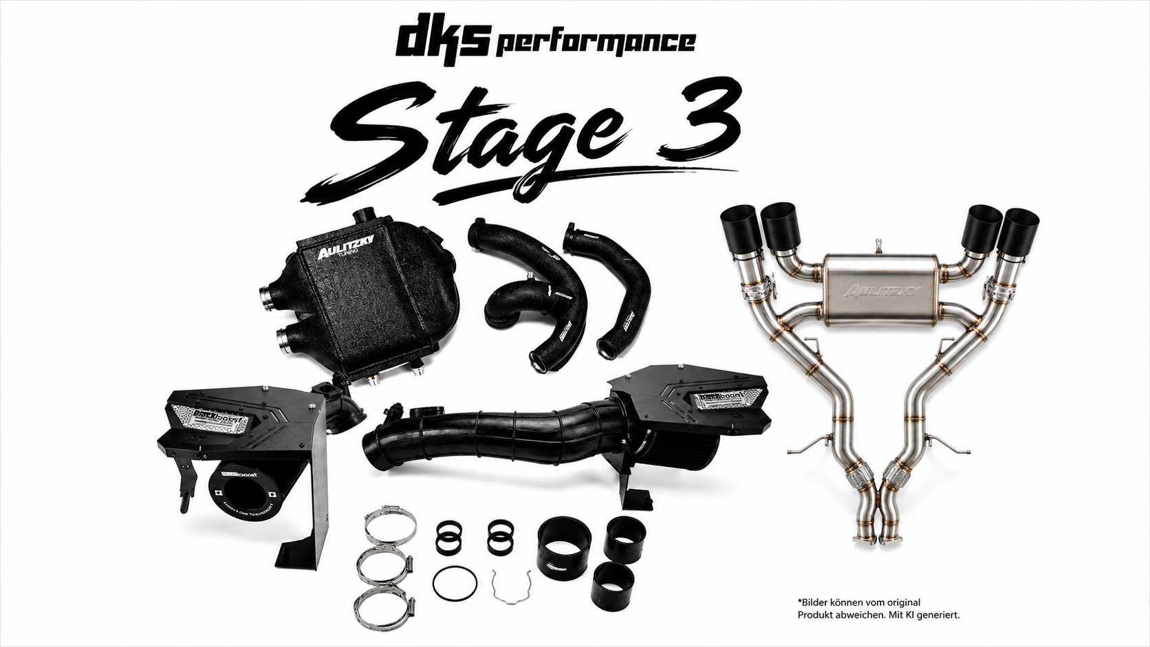 DKS Performance Stage 3 Paket – Aulitzky Ladeluftkühler + Charge-/Boostpipes + BlackBoost Ansaugung + Aulitzky Abgasanlage | passend für BMW M3/M4 F80 F82 F83 S55 | inkl. Montage & CH-Gutachten